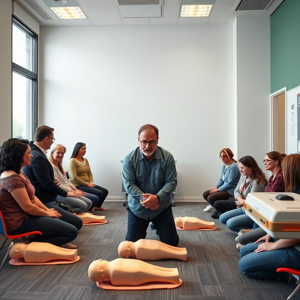 Training session photo with instructor and students practicing